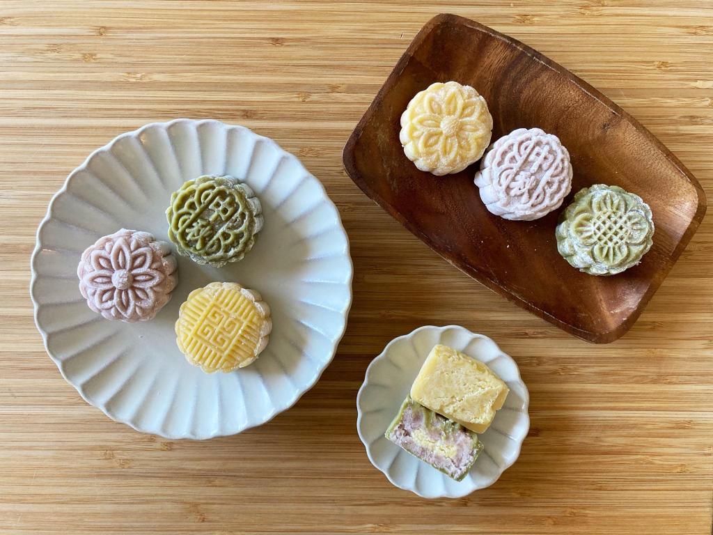 三色冰皮月餅 芋泥 綠豆 Snow Skin&nbsp;Mooncake